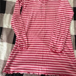 Victoria's Secret Pink Striped Long Sleeve Shirt Dress